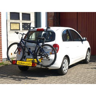 Fahrradtrger Paulchen Hecktrger Nissan Micra K13 Beispielfoto (Montagekit + Fahrradtransport-System Tieflader + FirstClass Schienen)