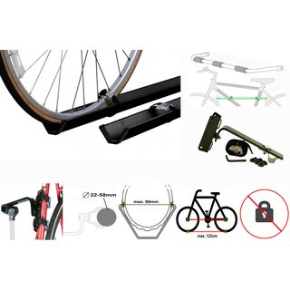 Hecktrger Paulchen - Economy Class Artikelnummer: 1020 - 2 Fahrradschienen fr das erste und zweite Fahrrad - Befestigung der Fahrradrahmen mit Spanngurten