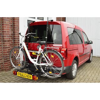 Paulchen Fahrradtrger - VW Caddy IV (auch Maxi) (mit Heckklappe OHNE Chromzierleiste) ab 05/2015 bis 09/2020 - Hecktrger Montagekit (Artikel-Nr.:811536) + Trgersystem + Schienensystem