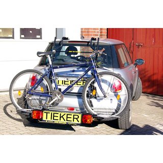 Paulchen Fahrradtrger - Mini Cooper Mini One Typ R50 ab (nicht Cooper S) 5/2001-10/2006 - Trgersystem Tieflader inkl. Lichtleiste - Schienensystem - bequeme Ladehhe
