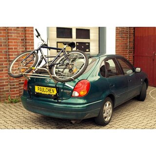 Paulchen Heckträger - Toyota Corolla Liftback ab 06/1997-11/2001 - mit optionalen Trägersystem, Schienensystem und Zubehör