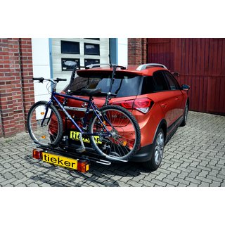 Fahrradträger Paulchen Heckträger Hyundai i20 Active Facelift Beispielfoto (Montagekit + Fahrradtransport-System Tieflader + FirstClass Schienen)