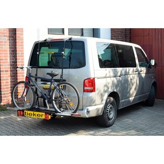 Fahrradträger VW T5 mit Heckklappe - Tieflader inkl. Beleuchtung - FirstClass Schienen - geringe Beladehöhe ohne AHK