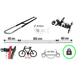 Paulchen System 1 Fahrradschiene First Class M inkl. Rahmenhalter und Montagematerial - Für das Erste Fahrrad auf dem Heckträger - Artikel: 3010M