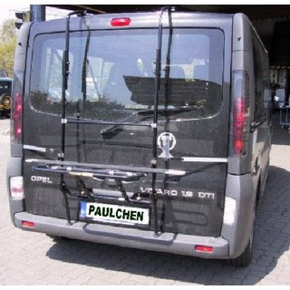 Paulchen Heckträger - Opel Vivaro A ab (mit Heckklappe) 08/2001-09/2014 - mit optionalen Trägersystem, Schienensystem und Zubehör