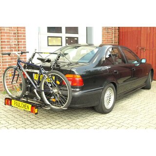 Paulchen Heckträger - BMW 5er Stufenheck E39 ab 12/1995- - Trägersystem Tieflader inkl. Beleuchtung - Schienensystem First Class - ohne Anhängerkupplung